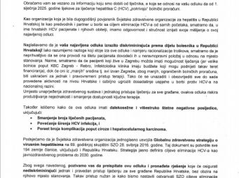 Hepatos reakcija na HZZO odluku o pokrivanju troškova lijekova za liječenje HCV-a iz bolničkih proračuna