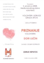 Dora Lučin volontersko priznanje